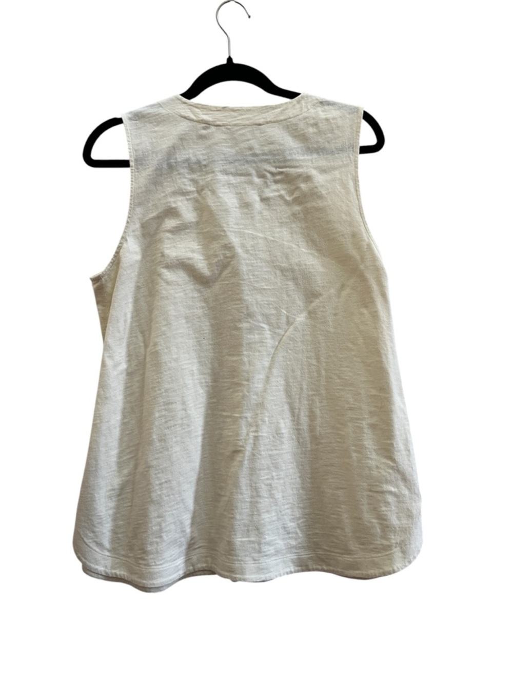 Soft Surroundings Delia 100% Cotton Tank Neutral Boho Top M Lagenlook Coastal - Picture 3 of 5